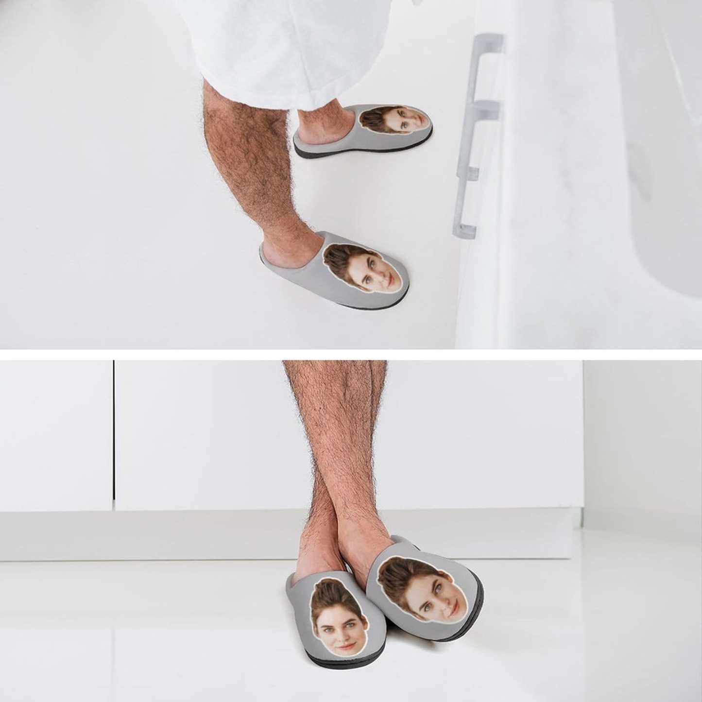 FacePajamas Slippers Custom Face Men's All Over Print Cotton Slippers