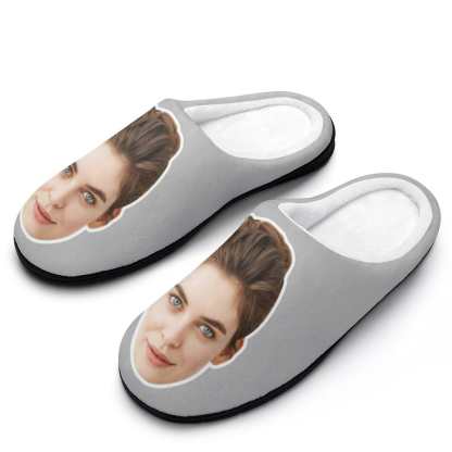 FacePajamas Slippers Custom Face Men's All Over Print Cotton Slippers
