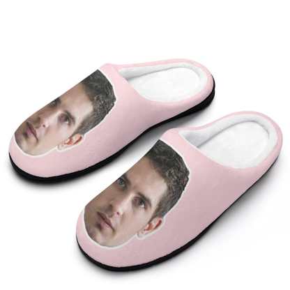 FacePajamas Slippers Custom Face Men's All Over Print Cotton Slippers