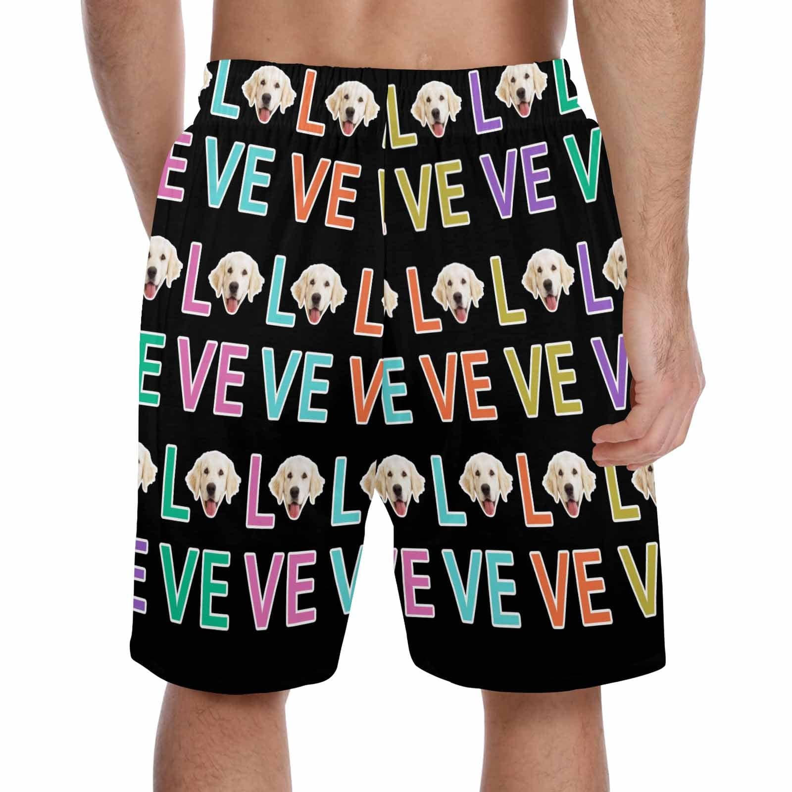 FacePajamas Pajama Shorts Custom Face Men's Pajama Shorts Personalized Colorful Love Sleepwear Shorts