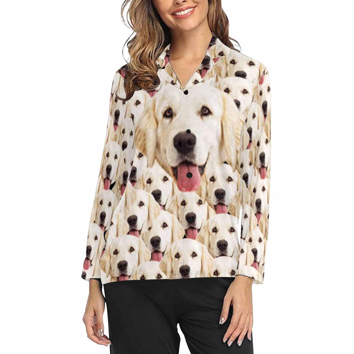 FacePajamas Pajama Custom Face My Lovely Dog Women's Long Sleeve Pajama Set Pajama Top&Pajama Bottom