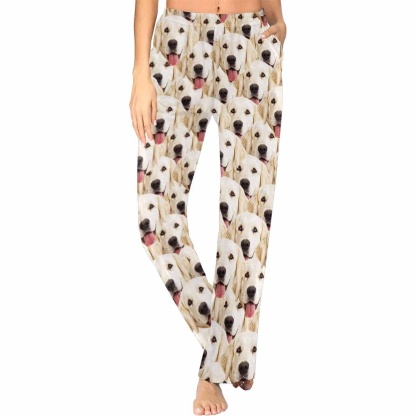 FacePajamas Pajama Custom Face My Lovely Dog Women's Long Sleeve Pajama Set Pajama Top&Pajama Bottom