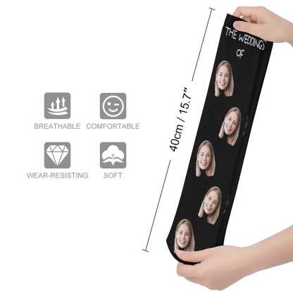 FacePajamas Sublimated Crew Socks-2WH-SDS Custom Face&Name Couple Sublimated Crew Socks Black Background Socks Personalized Funny Photo Socks Gift