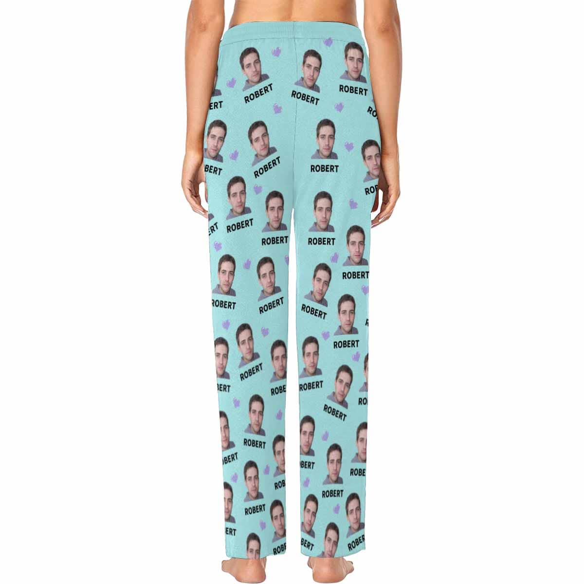 FacePajamas Custom Face & Name Pajama Pants Funny Blue Sleepwear for Men