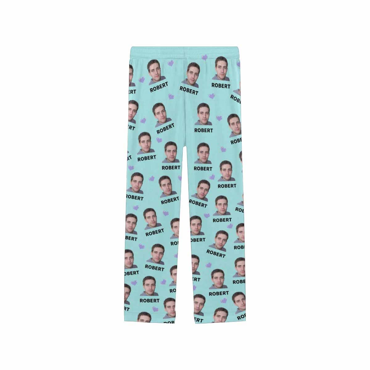 FacePajamas Custom Face & Name Pajama Pants Funny Blue Sleepwear for Men