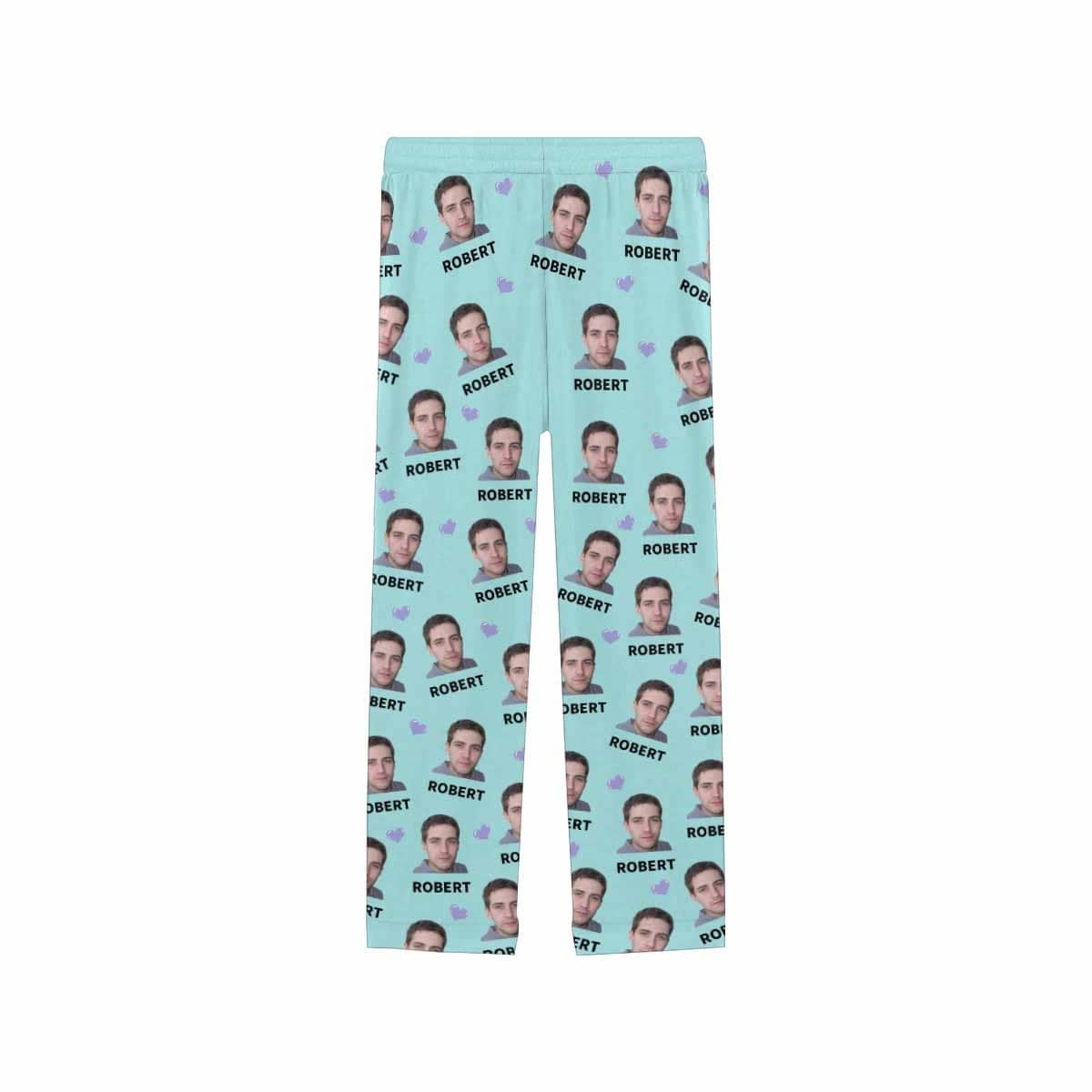 FacePajamas Custom Face & Name Pajama Pants Funny Blue Sleepwear for Men