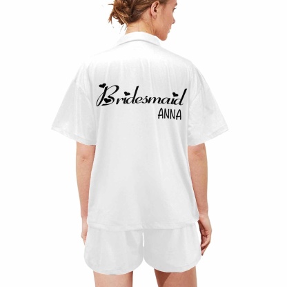 FacePajamas Pajama Custom Face&Name Sleepwear Pajamas Personalized Bride Women's V-Neck Short Pajama Set Wedding Party bridesmaids Pjs Set
