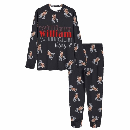 FacePajamas Pajama Custom Face&Name Valentine's Day Commemorative Gifts Couple Matching Pajamas