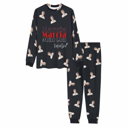FacePajamas Pajama Custom Face&Name Valentine's Day Commemorative Gifts Couple Matching Pajamas
