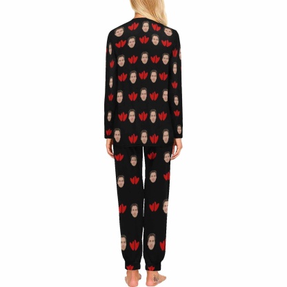 FacePajamas Pajama Custom Face Nuts About You Sleepwear Personalized Slumber Party Couple Matching Pajamas