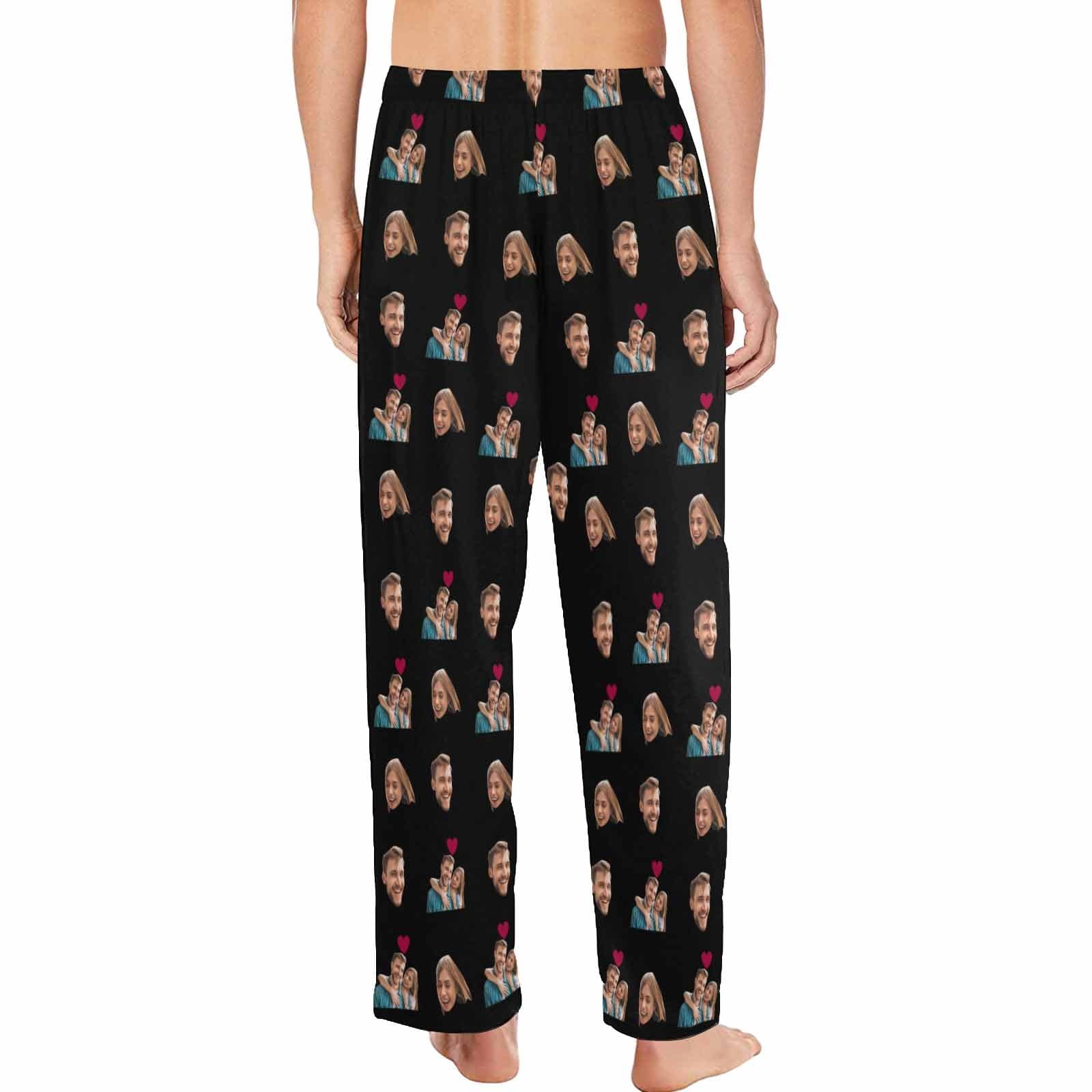 FacePajamas Pajama Pants Custom Face Pajama Pants Couple Photo Love Sleepwear for Men & Women