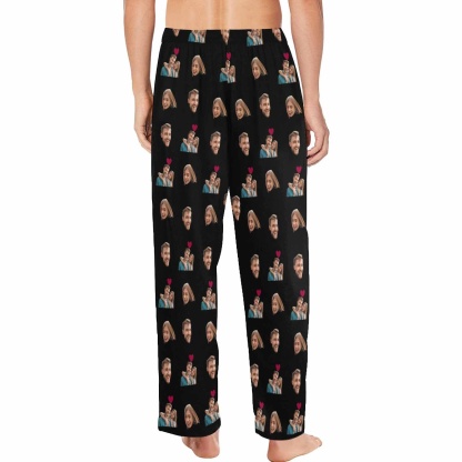 FacePajamas Pajama Pants Custom Face Pajama Pants Couple Photo Love Sleepwear for Men & Women
