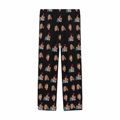 FacePajamas Pajama Pants Custom Face Pajama Pants Couple Photo Love Sleepwear for Men & Women
