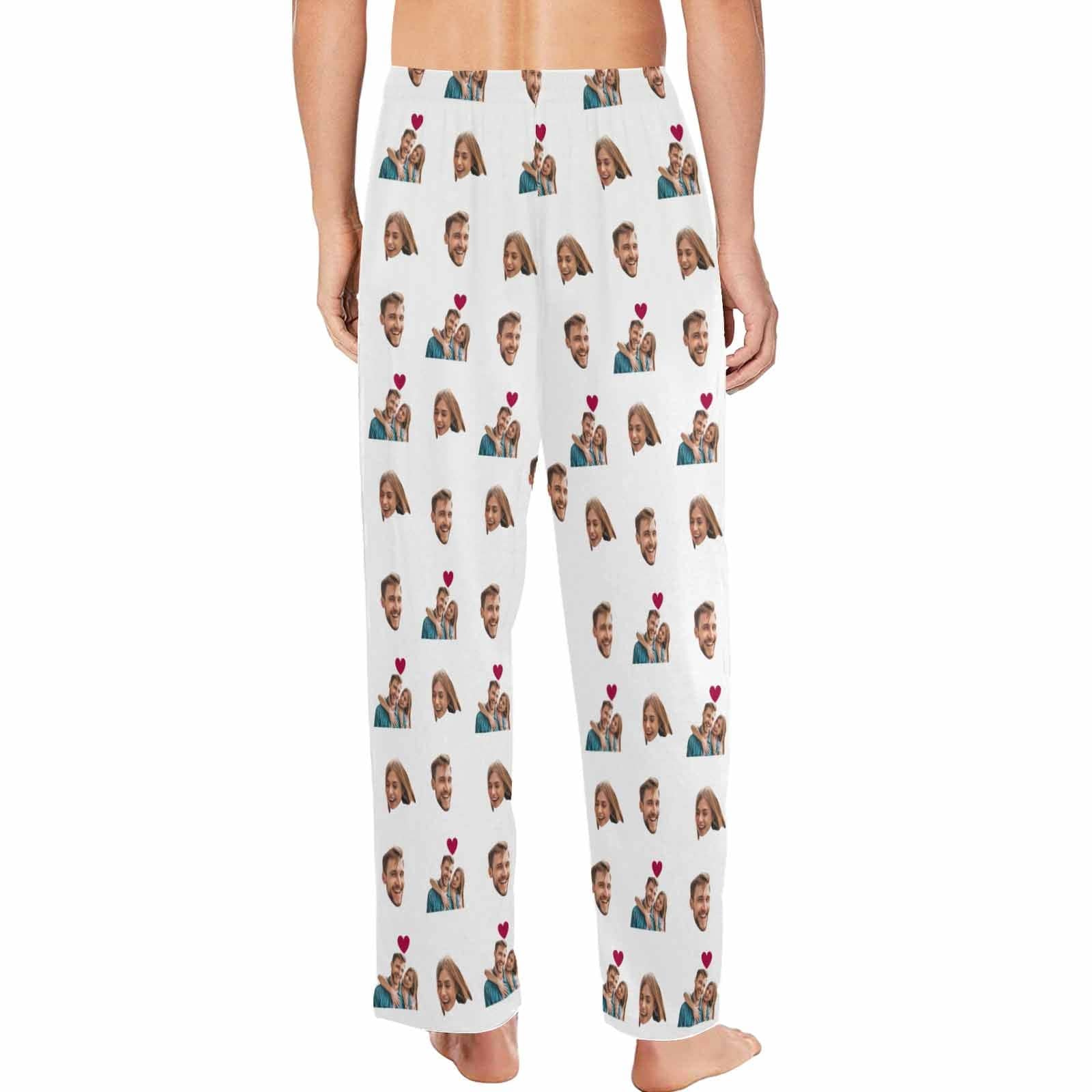 FacePajamas Pajama Pants Custom Face Pajama Pants Couple Photo Love Sleepwear for Men & Women