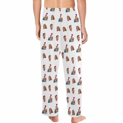 FacePajamas Pajama Pants Custom Face Pajama Pants Couple Photo Love Sleepwear for Men & Women