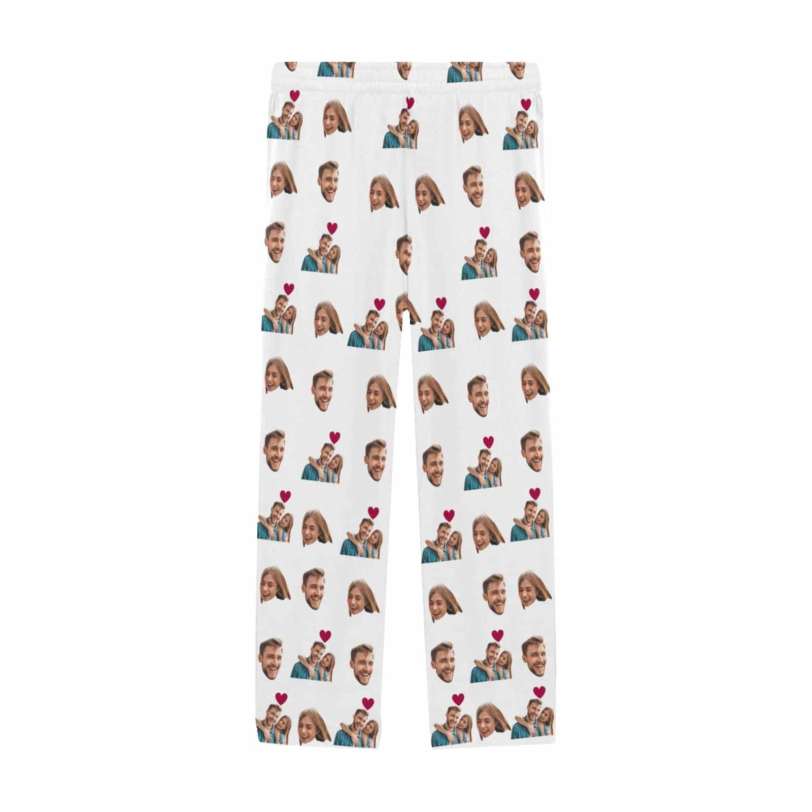 FacePajamas Pajama Pants Custom Face Pajama Pants Couple Photo Love Sleepwear for Men & Women