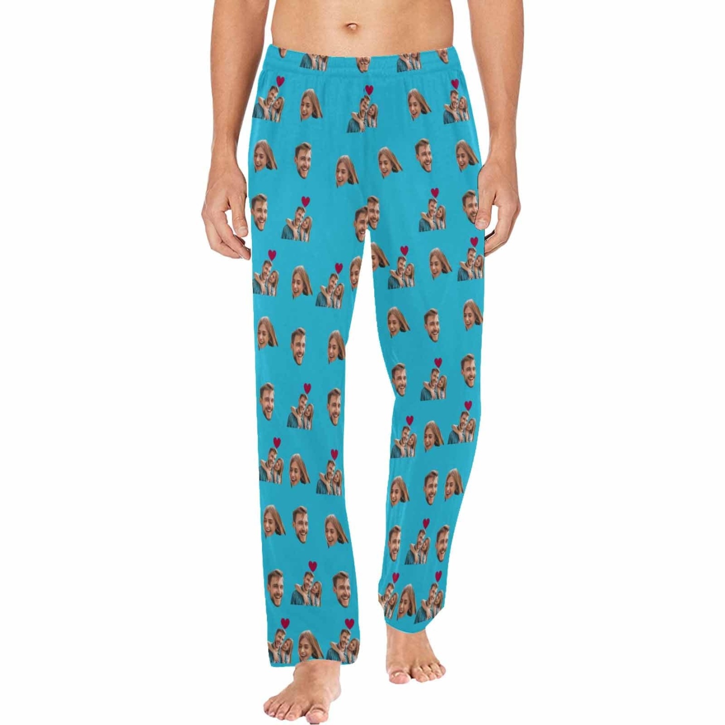 FacePajamas Pajama Pants Custom Face Pajama Pants Couple Photo Love Sleepwear for Men & Women