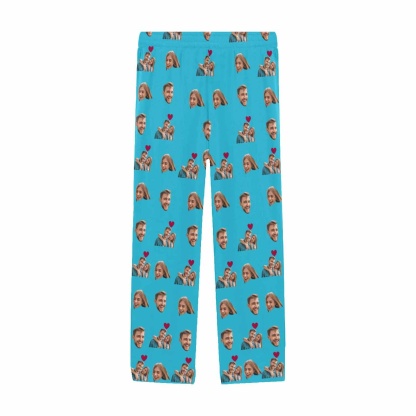 FacePajamas Pajama Pants Custom Face Pajama Pants Couple Photo Love Sleepwear for Men & Women