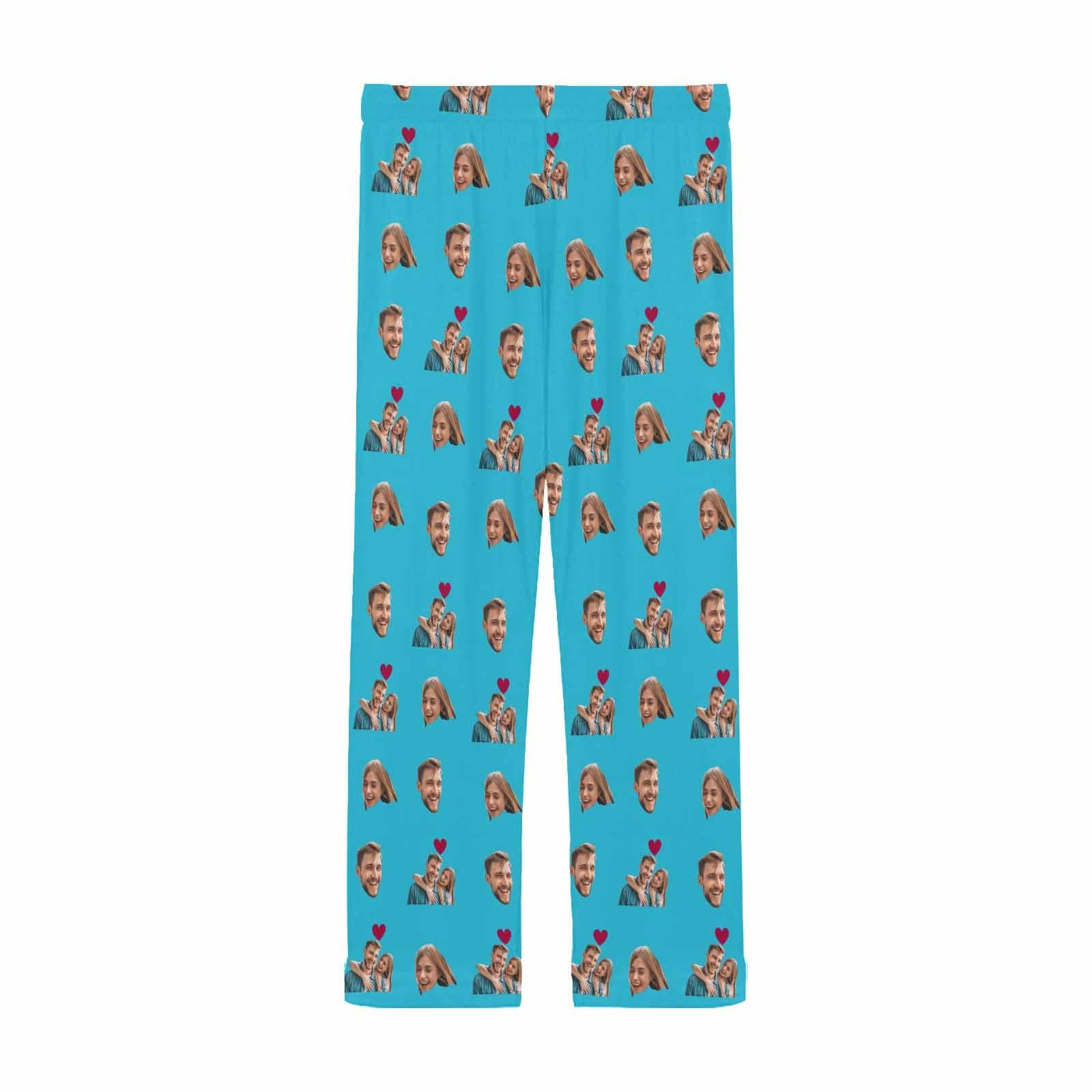 FacePajamas Pajama Pants Custom Face Pajama Pants Couple Photo Love Sleepwear for Men & Women