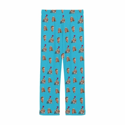 FacePajamas Pajama Pants Custom Face Pajama Pants Couple Photo Love Sleepwear for Men & Women