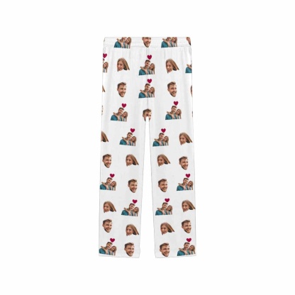 FacePajamas Pajama Pants Custom Face Pajama Pants Couple Photo Love Sleepwear for Men & Women