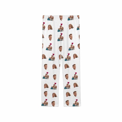 FacePajamas Custom Face Pajama Pants Couple Photo Love Sleepwear for Men & Women