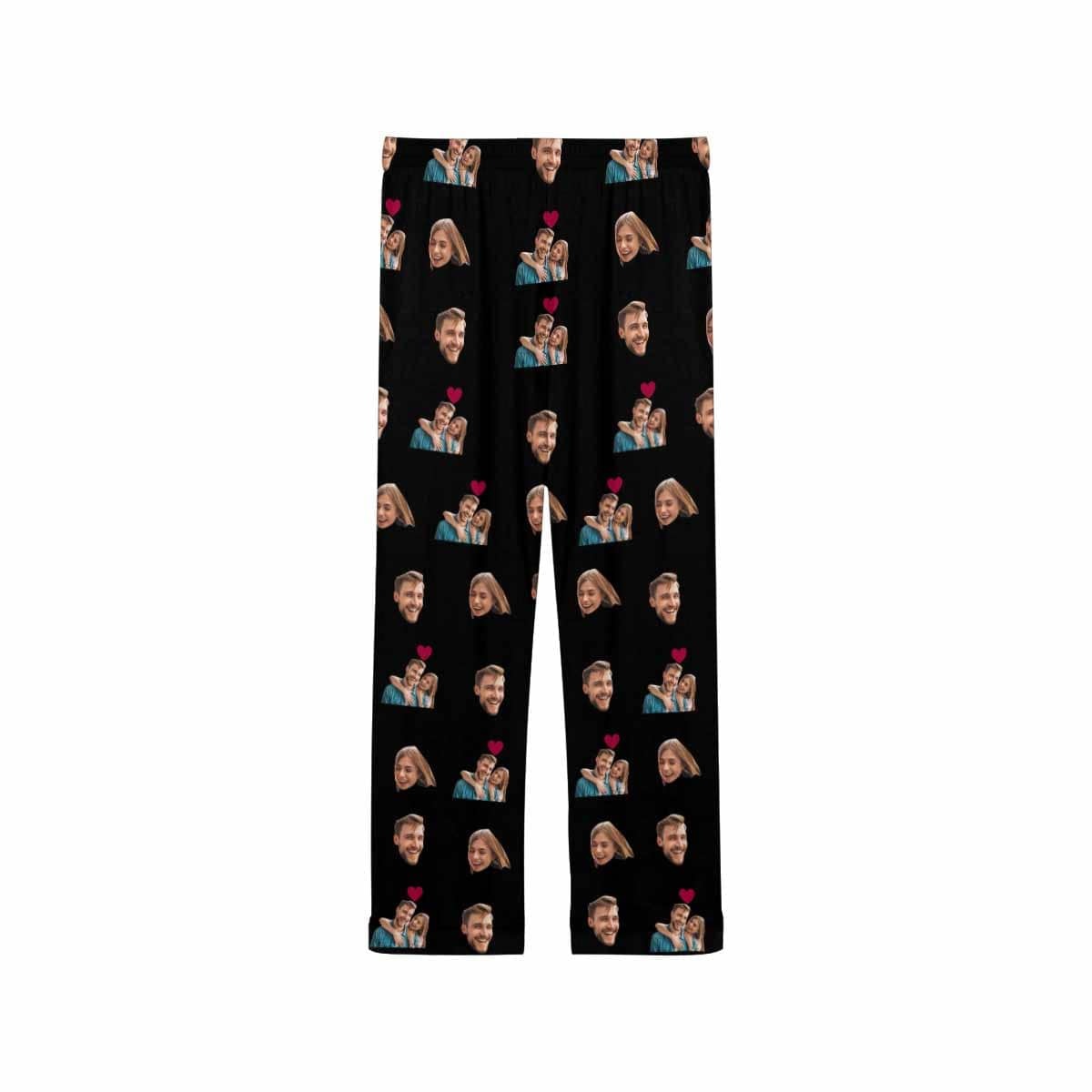 FacePajamas Custom Face Pajama Pants Couple Photo Love Sleepwear for Men & Women