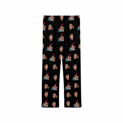 FacePajamas Custom Face Pajama Pants Couple Photo Love Sleepwear for Men & Women