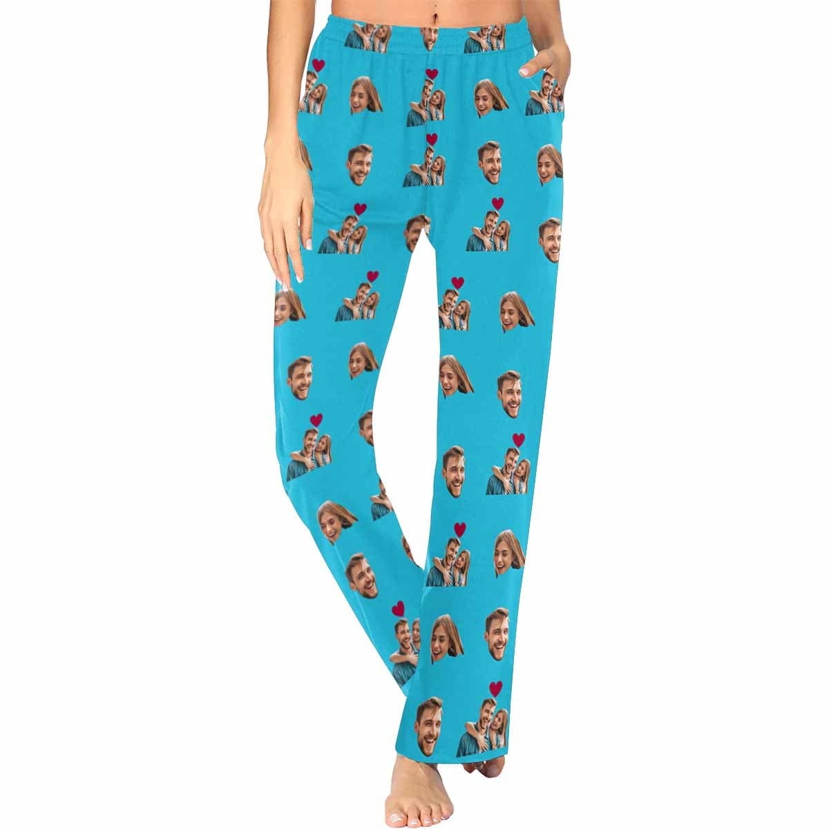 FacePajamas Custom Face Pajama Pants Couple Photo Love Sleepwear for Men & Women