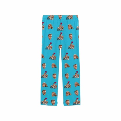 FacePajamas Custom Face Pajama Pants Couple Photo Love Sleepwear for Men & Women