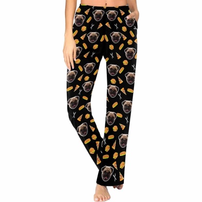FacePajamas Pajama Pants Custom Face Pajama Pants Dog Face Sleepwear for  Women