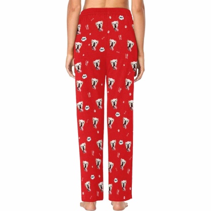 FacePajamas Pajama Pants Custom Face Pajama Pants Dog Face Sleepwear for Women