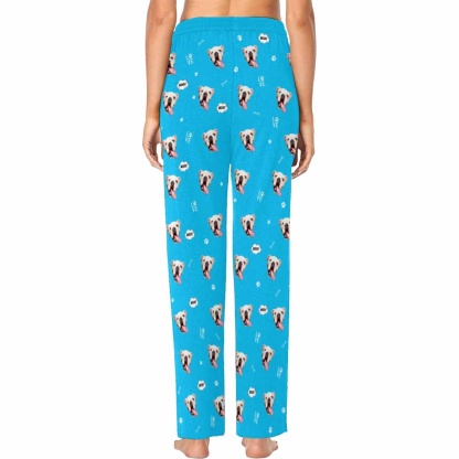 FacePajamas Pajama Pants Custom Face Pajama Pants Dog Face Sleepwear for Women