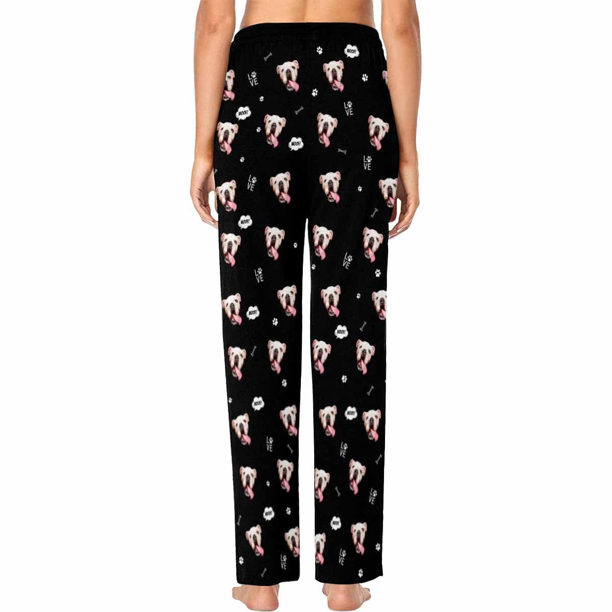 FacePajamas Pajama Pants Custom Face Pajama Pants Dog Face Sleepwear for Women