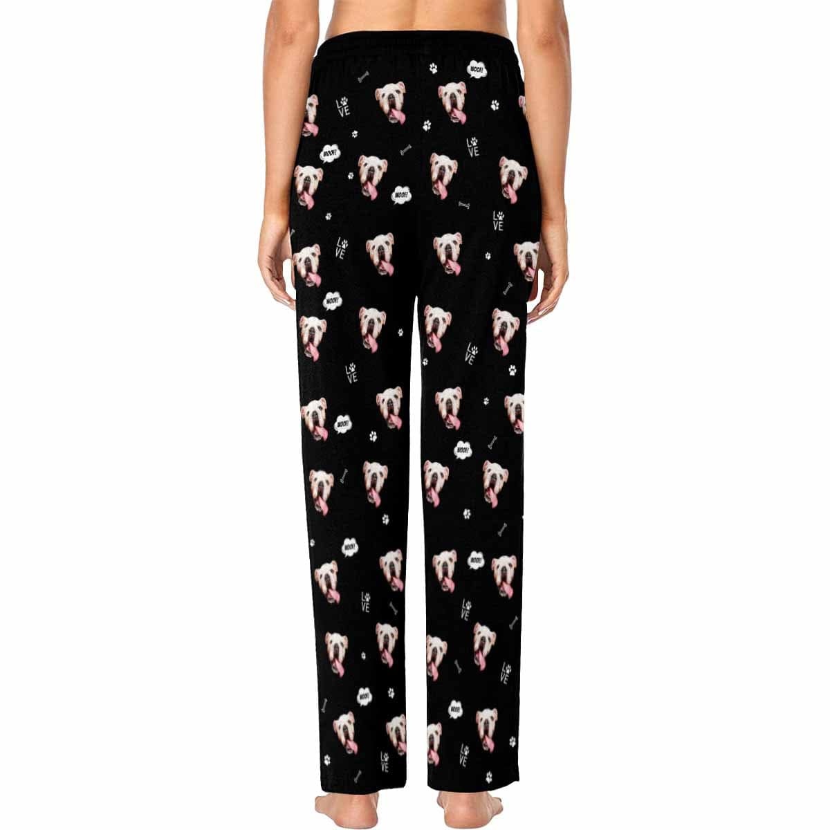 FacePajamas Pajama Pants Custom Face Pajama Pants Dog Face Sleepwear for Women