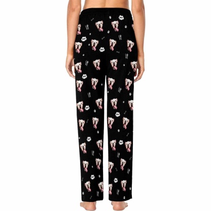 FacePajamas Pajama Pants Custom Face Pajama Pants Dog Face Sleepwear for Women