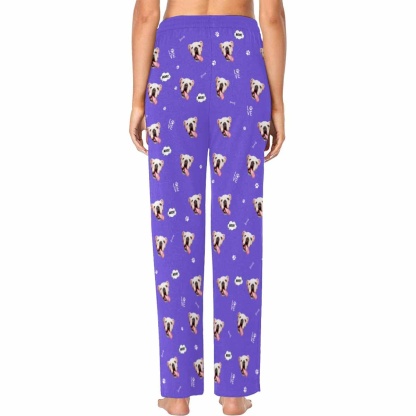 FacePajamas Pajama Pants Custom Face Pajama Pants Dog Face Sleepwear for Women