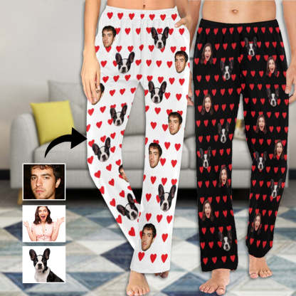 FacePajamas Pajama Pants Custom Face Pajama Pants Dog Face Sleepwear for Women & Man