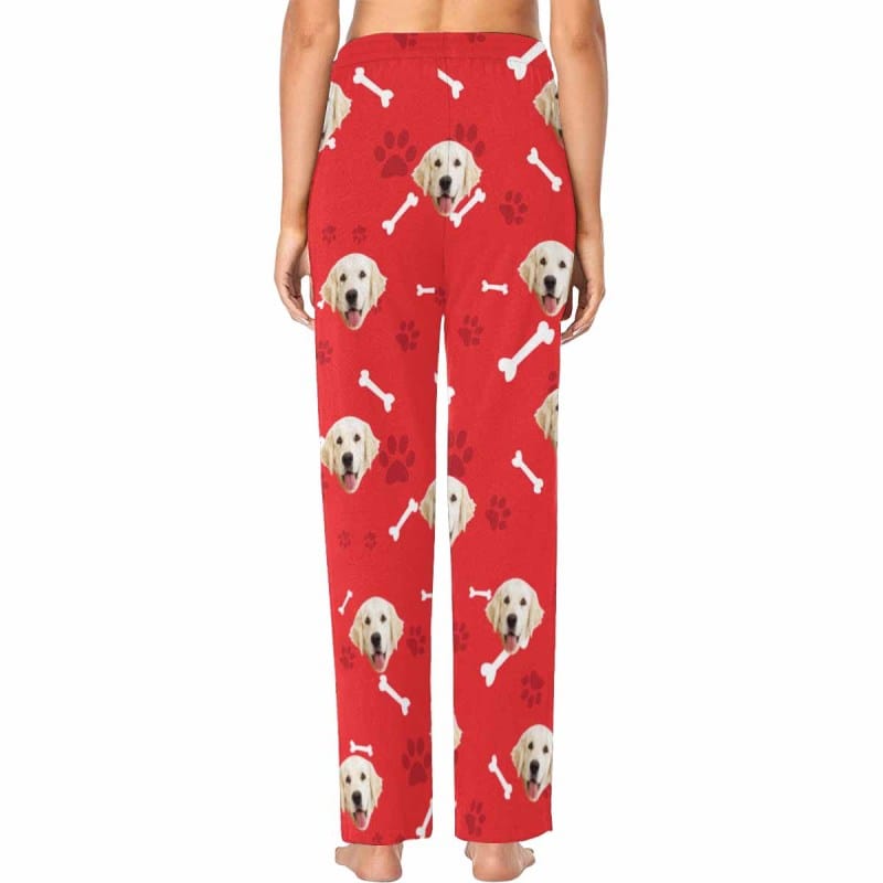 FacePajamas Pajama Pants Custom Face Pajama Pants Dog Smiley Face Sleepwear for Women