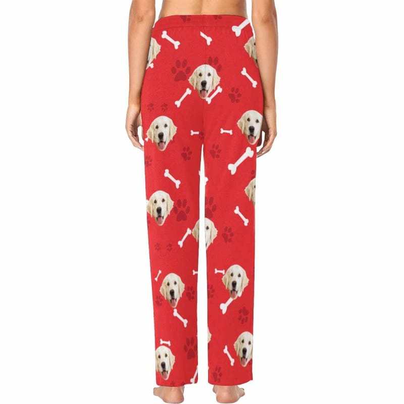 FacePajamas Pajama Pants Custom Face Pajama Pants Dog Smiley Face Sleepwear for Women