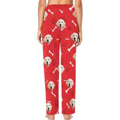 FacePajamas Pajama Pants Custom Face Pajama Pants Dog Smiley Face Sleepwear for Women