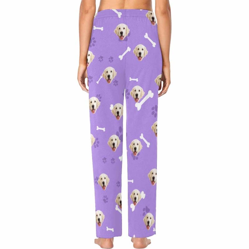 FacePajamas Pajama Pants Custom Face Pajama Pants Dog Smiley Face Sleepwear for Women