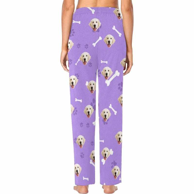 FacePajamas Pajama Pants Custom Face Pajama Pants Dog Smiley Face Sleepwear for Women