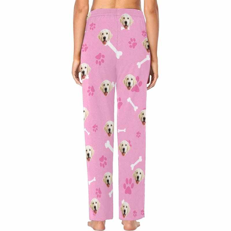 FacePajamas Pajama Pants Custom Face Pajama Pants Dog Smiley Face Sleepwear for Women