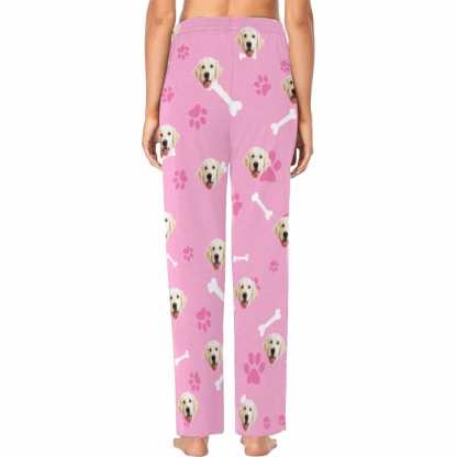 FacePajamas Pajama Pants Custom Face Pajama Pants Dog Smiley Face Sleepwear for Women