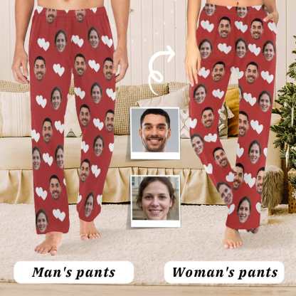 FacePajamas Custom Face Pajama Pants Love Couples Sleepwear for Women & Men