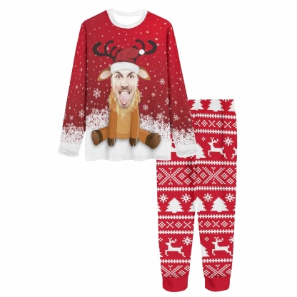 FacePajamas Pajama Sets Custom Face Pajama Sets  Couple Face on Persoanlized Christmas Sleepwear for Women