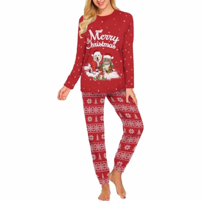 FacePajamas Custom Face Pajama Sets Personalized Christmas  Dog Face Sleepwear for Women