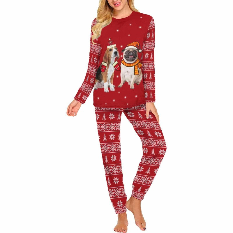 FacePajamas Custom Face Pajama Sets Personalized Christmas  Dog Face Sleepwear for Women