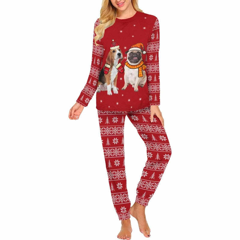 FacePajamas Custom Face Pajama Sets Personalized Christmas  Dog Face Sleepwear for Women
